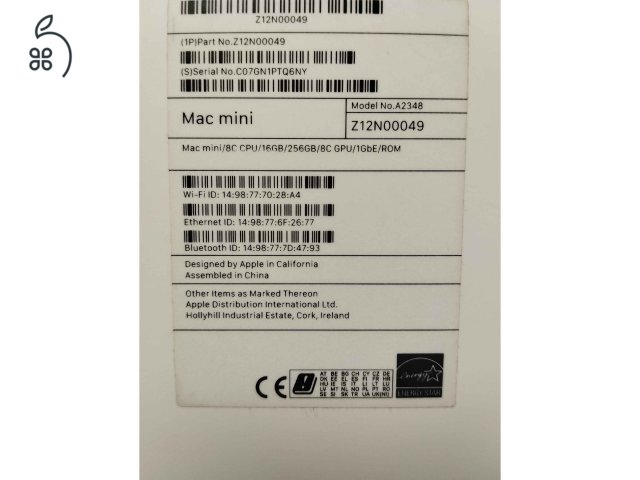 Mac Mini M1 16GB/256GB