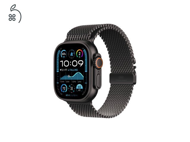 Apple Watch Ultra 2 - Black Titanium Case with Black Titanium Milanese Loop - M - (Csak 1db!)