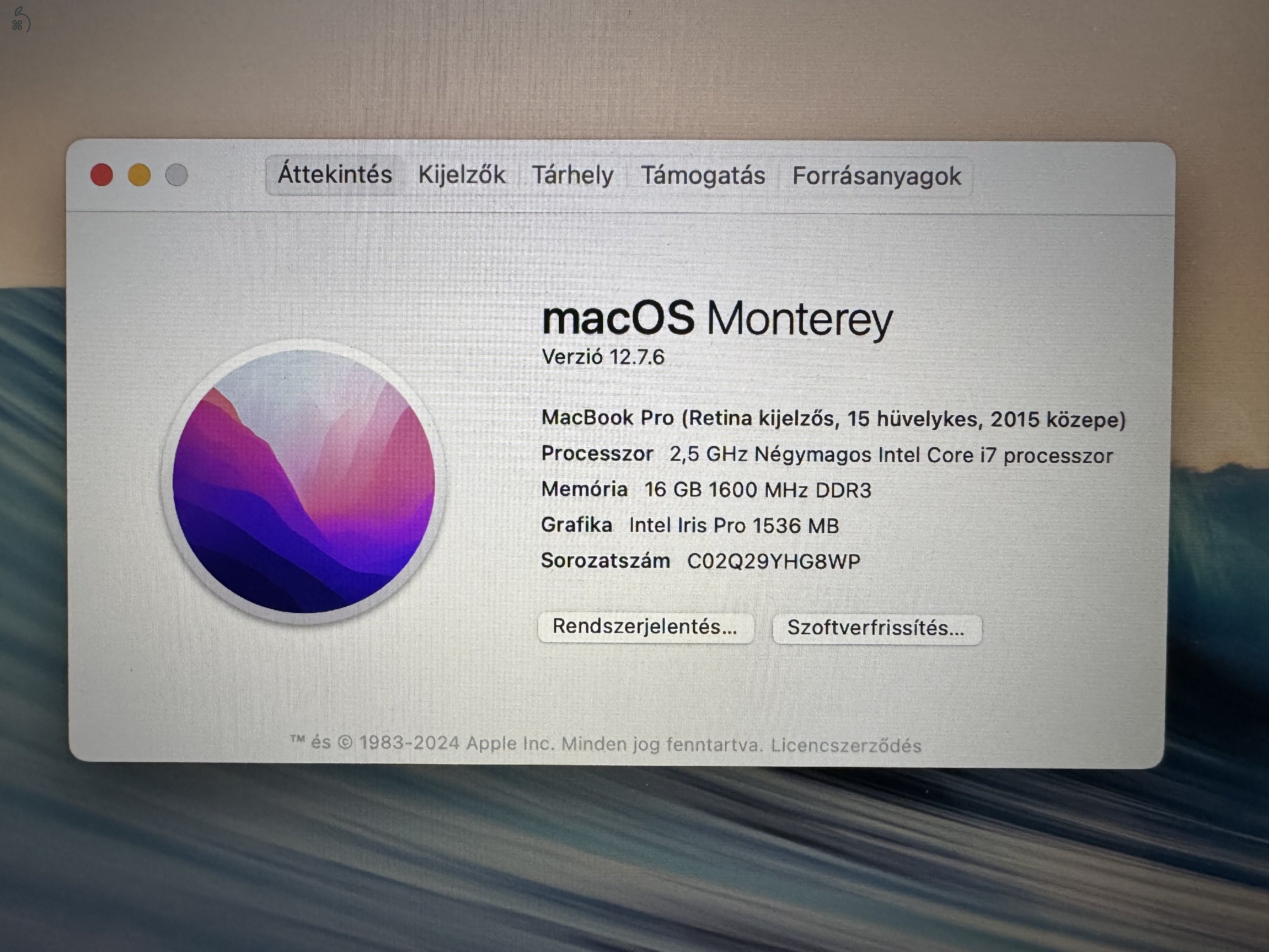 MacBook Pro 2015 mid 15-inch Retina 512 GB 16 GB i7