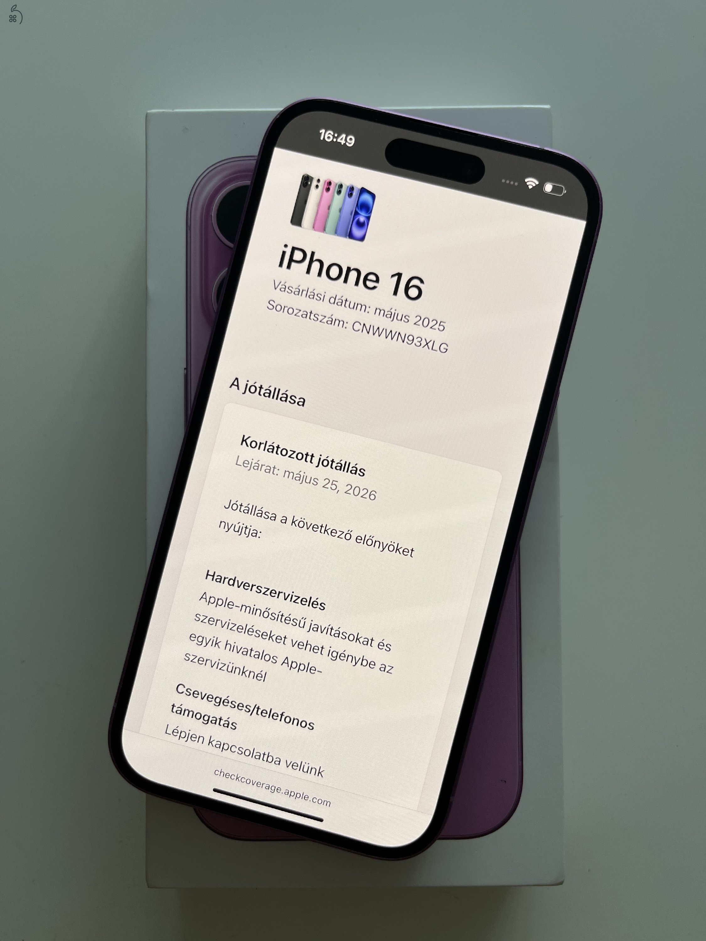 iPhone 16 128GB Apple garancia! Akku 100%!