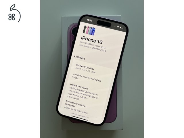 iPhone 16 128GB Apple garancia! Akku 100%!