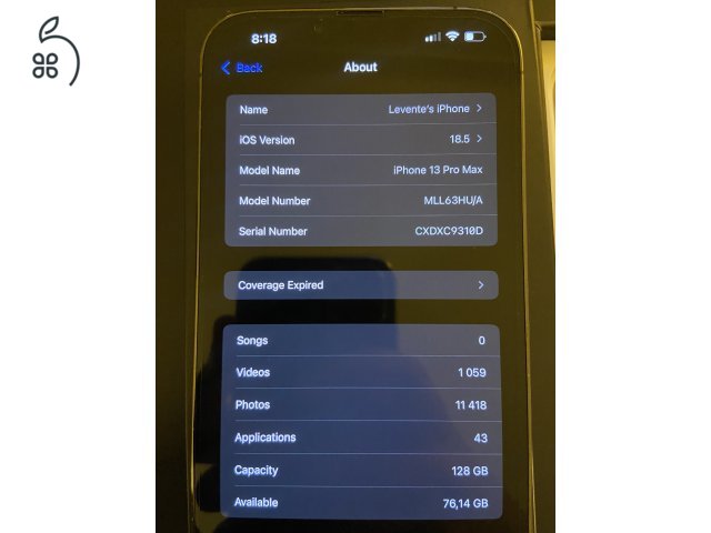 iPhone 13 Pro Max 128GB Szürke, Független