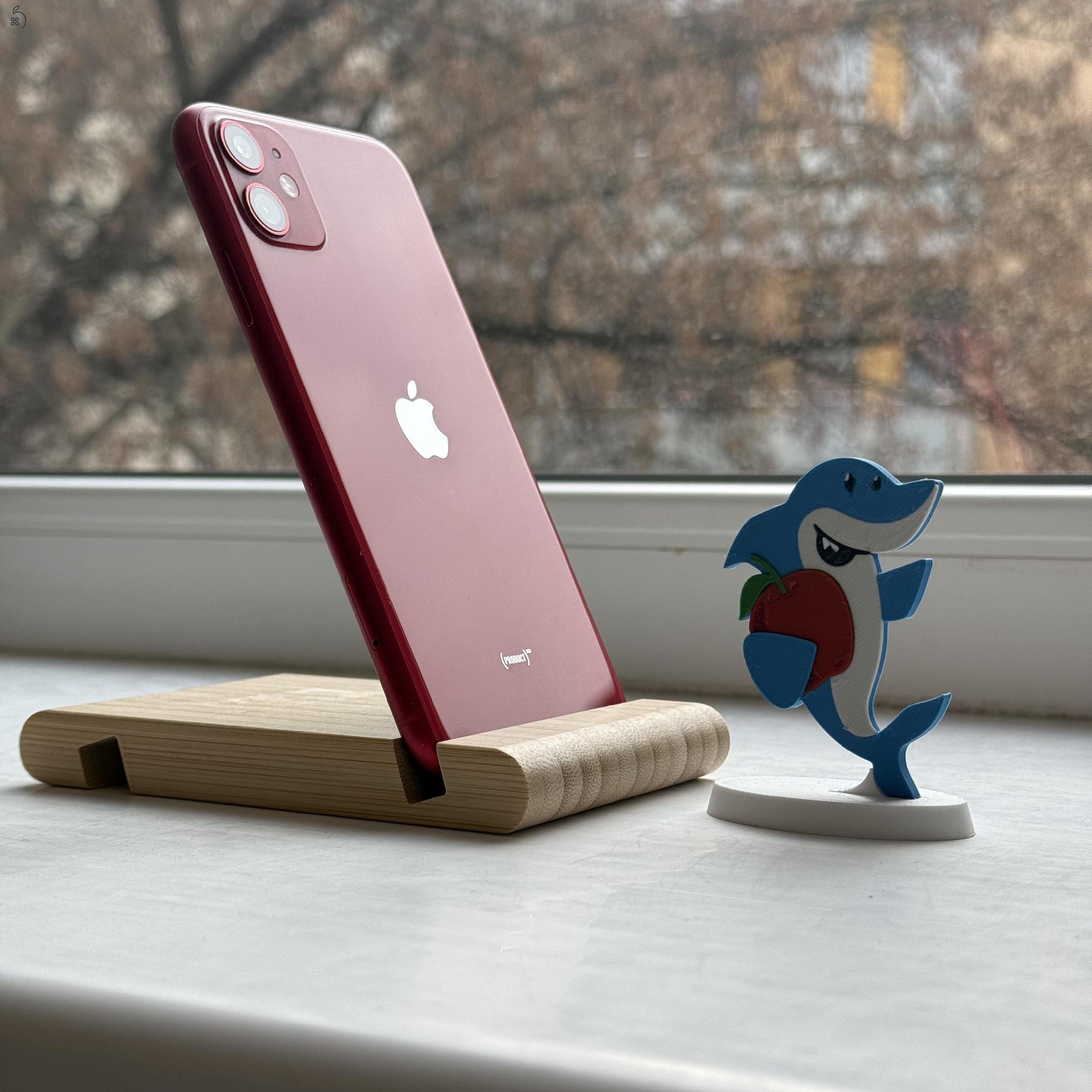 GYÖNYÖRŰ iPhone 11 64GB Red -1 ÉV GARANCIA - Kártyafüggetlen, MS2190, 100% Akkumulátor