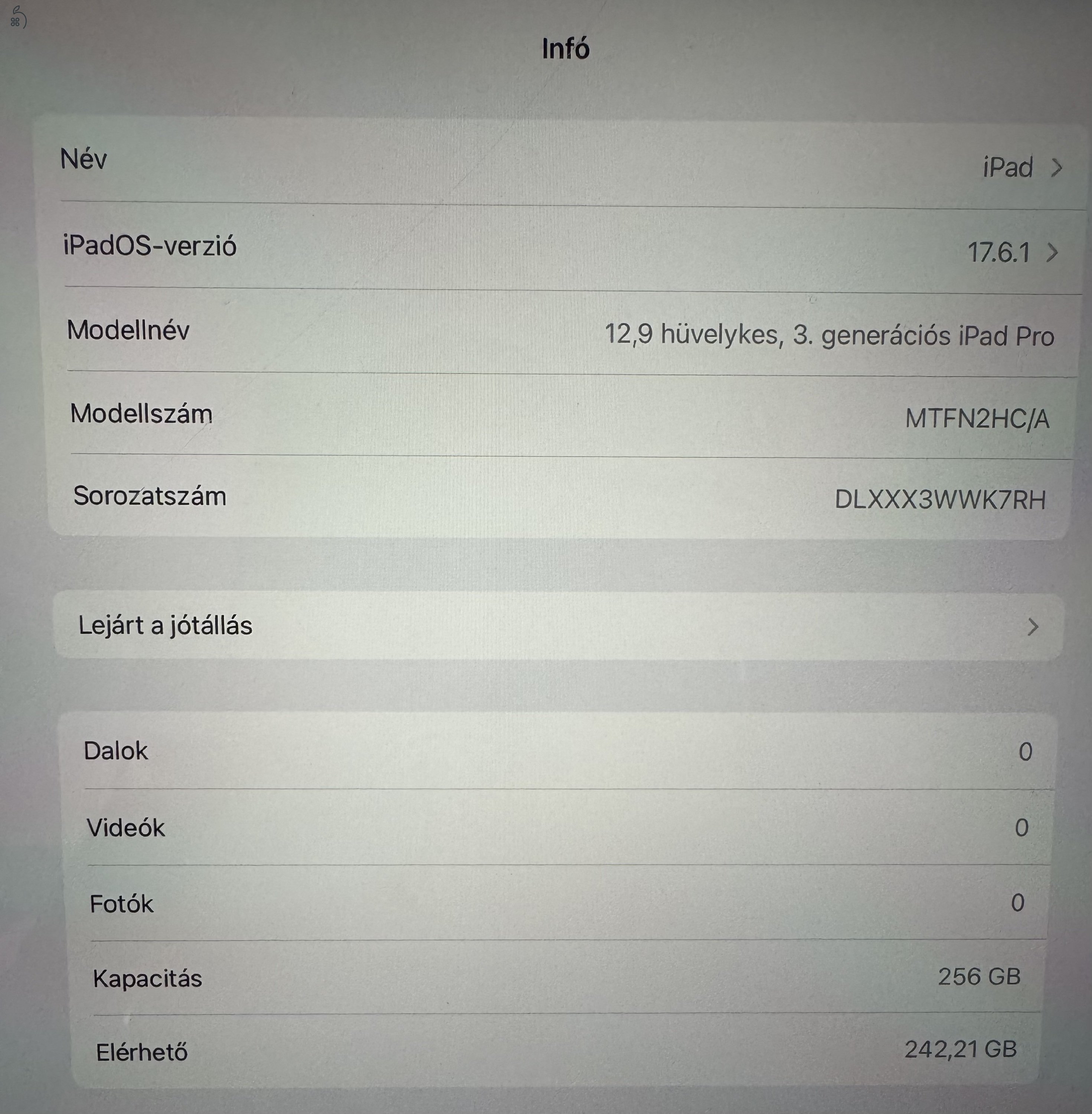 iPad Pro 12,9 256 GB első tulajtól