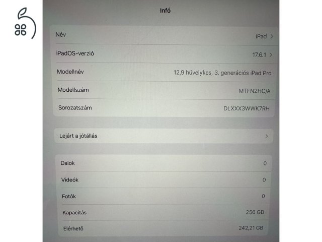 iPad Pro 12,9 256 GB első tulajtól