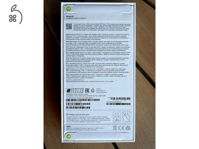 Új iPhone 16, 128GB, fekete, bontatlan