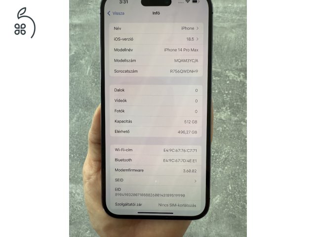 Eladó iPhone 14 Pro Max – 512 GB – Deep Purple – Kártyafüggetlen