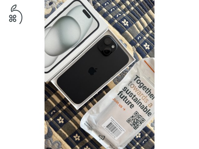 Eladó vadiúj állapotú iPhone 15, 128 GB, fekete színű,független
