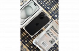 Eladó vadiúj állapotú iPhone 15, 128 GB, fekete színű,független