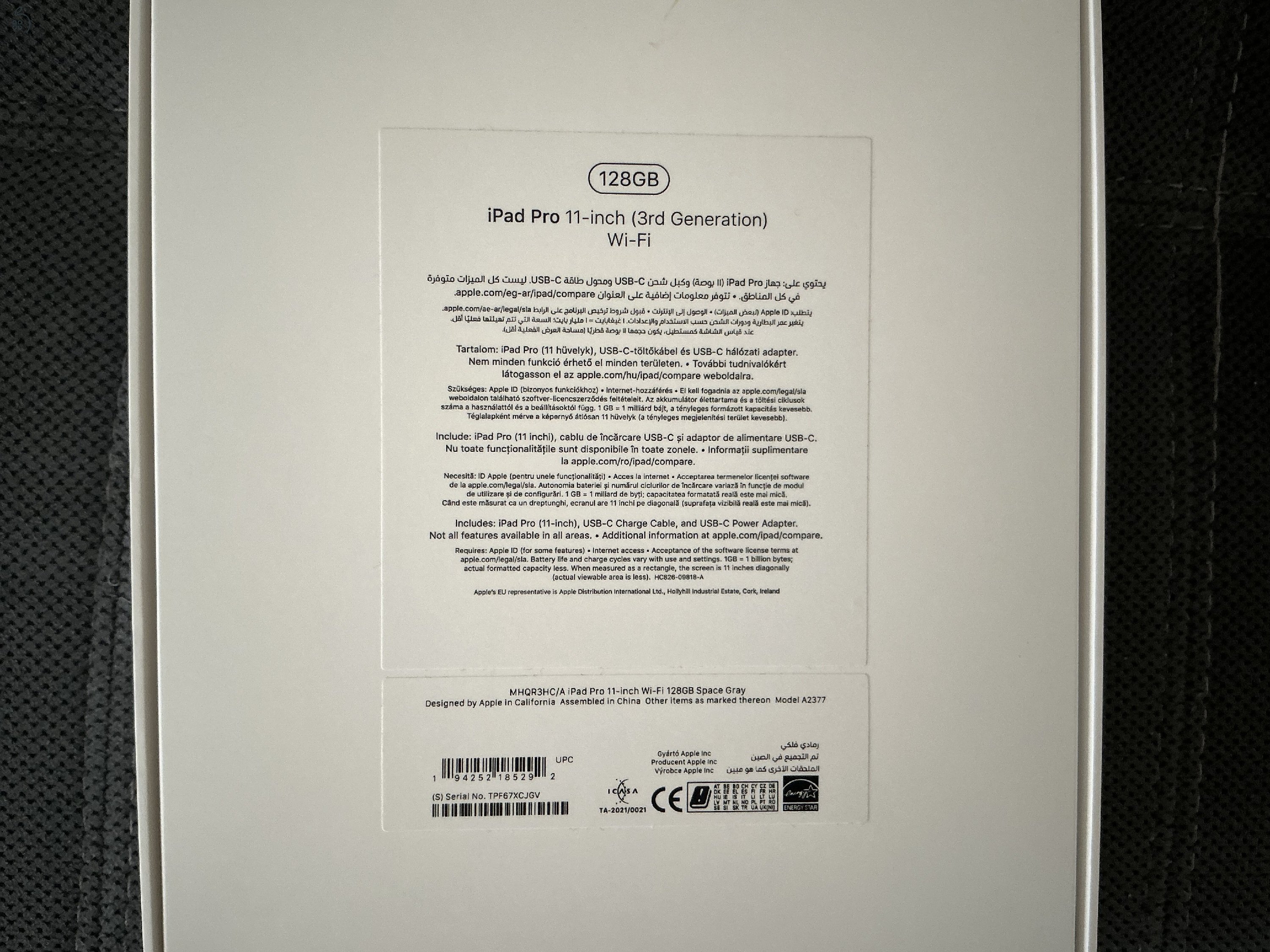 Apple iPad Pro 11” 3.gen wifi 128GB