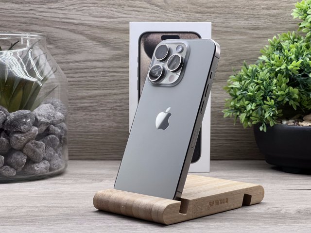 iPhone 15 Pro Natural Titanium 128GB 2 ÉV Garanciával Számlával Aksi 100%