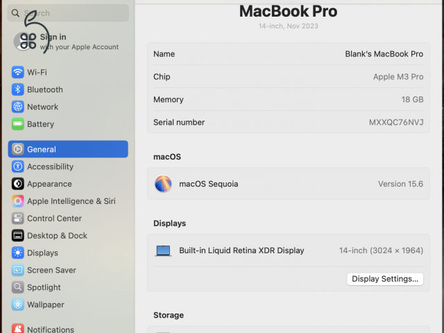 Macbook Pro 14” M3 Pro, 18GB, 1TB SSD