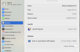 Macbook Pro 14” M3 Pro, 18GB, 1TB SSD