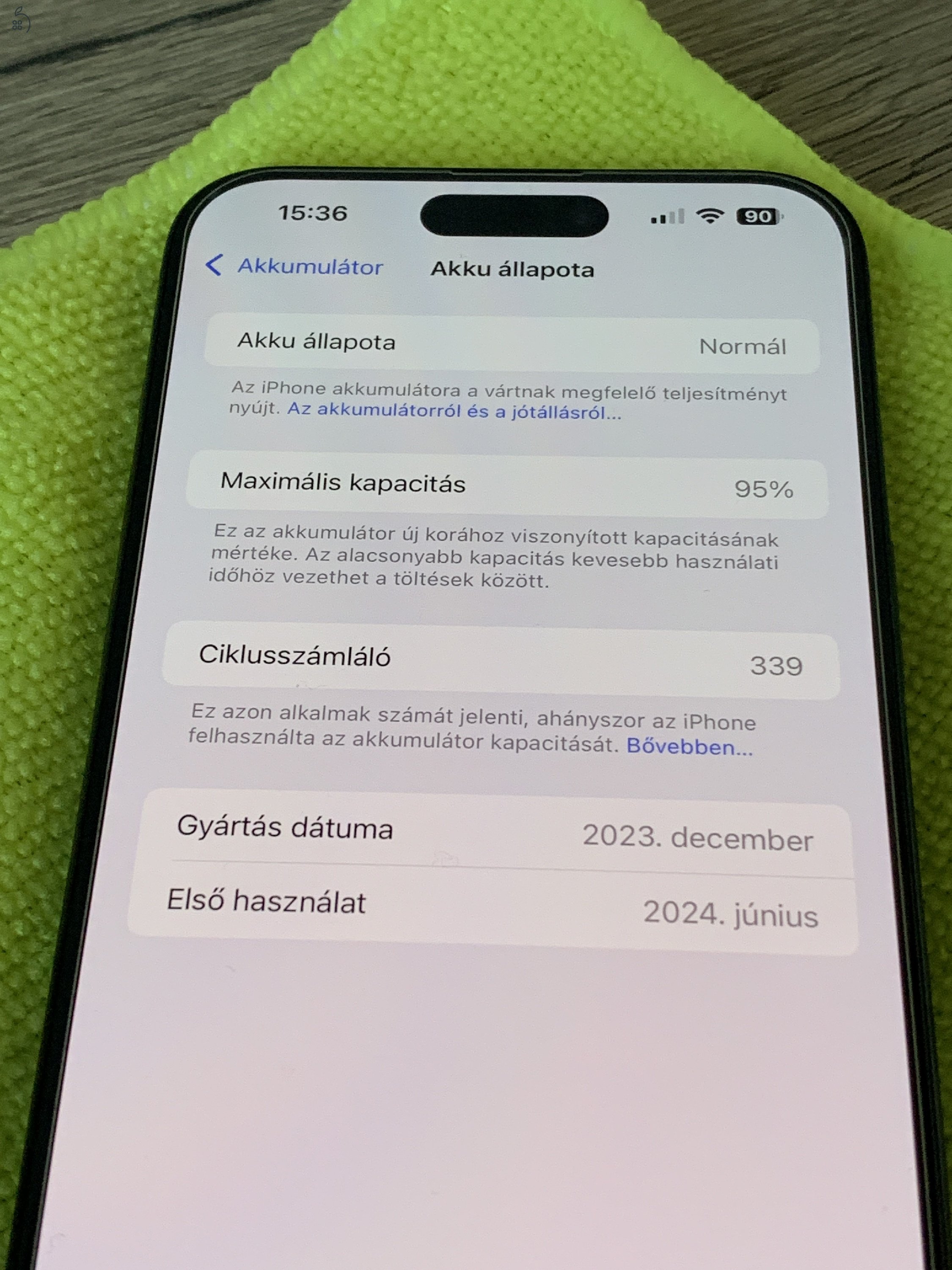 iPhone 15 Pro Max 256GB újszerű állapotban!