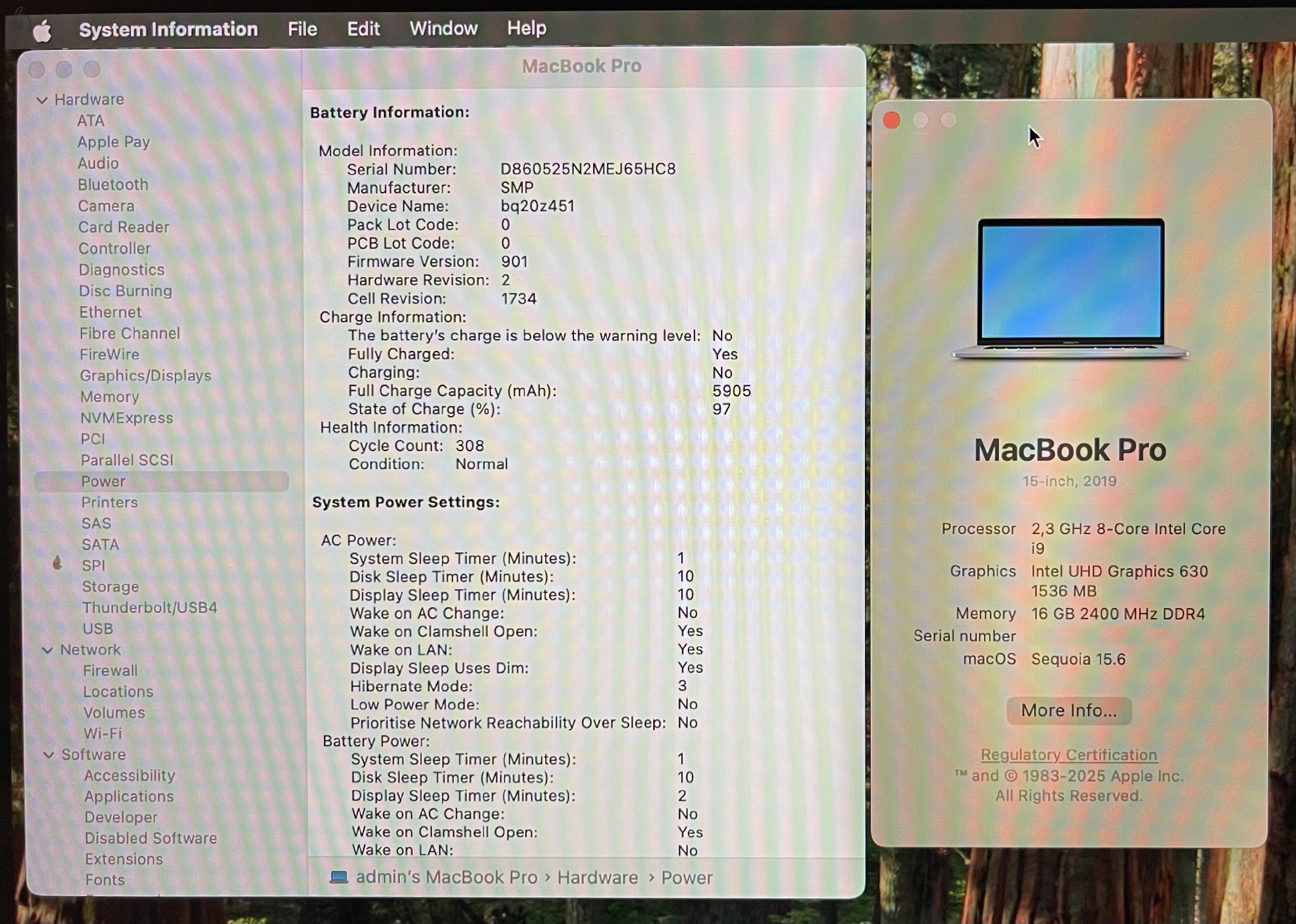 Macbook Pro 2019 i9 16 GB ram, 500 GB ssd