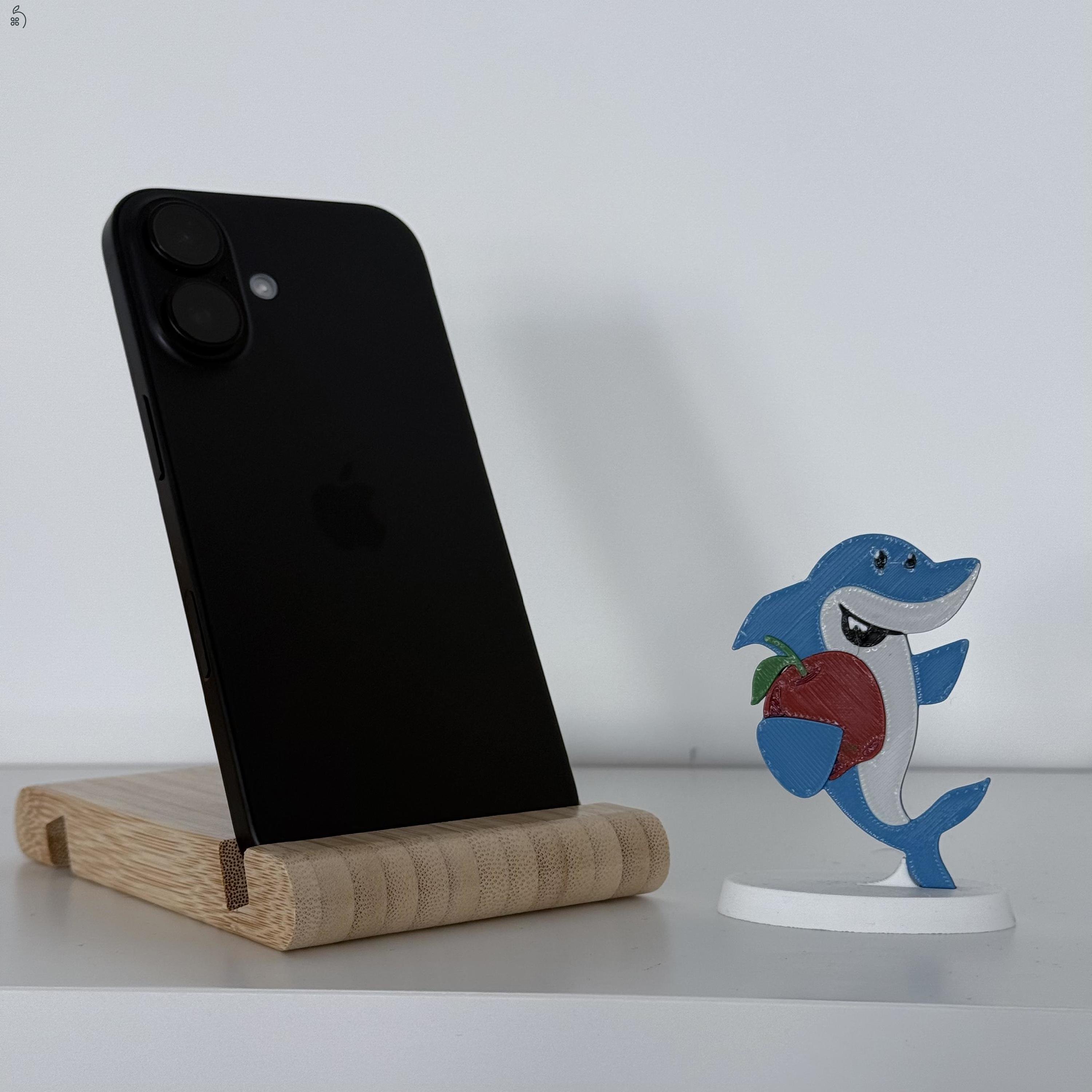 GYÖNYÖRŰ iPhone 16 256GB Black -1 ÉV GARANCIA - Kártyafüggetlen, MS3095, 100% Akkumulátor