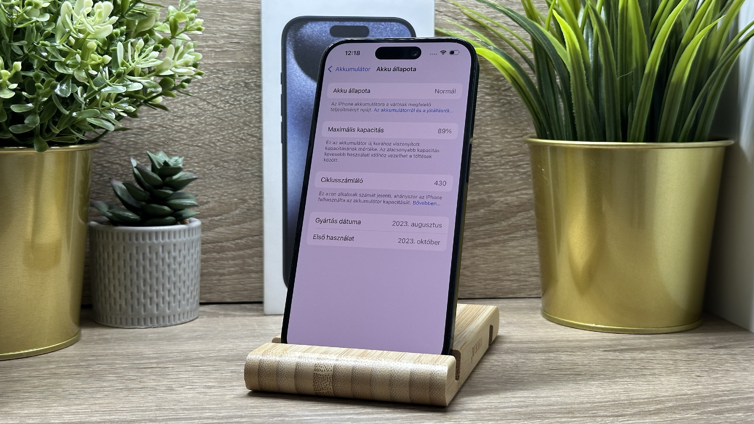  iPhone 15 Pro 256GB Kék, Független - Garancia, Számla 