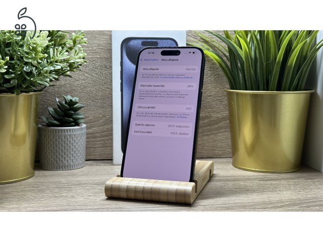  iPhone 15 Pro 256GB Kék, Független - Garancia, Számla 