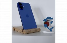 GYÖNYÖRŰ iPhone 16 128GB Ultramarine -1 ÉV GARANCIA - Kártyafüggetlen, MS3097, 100% Akkumulátor