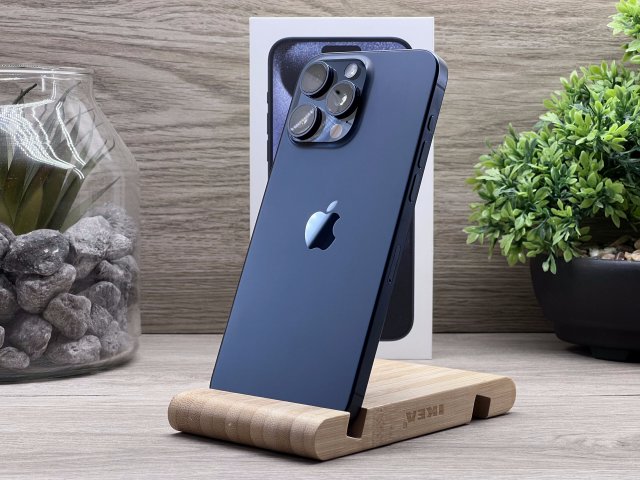 Hibátlan iPhone 15 Pro Max Blue Titanium 256GB 2 ÉV Garanciával Számlával Aksi 97%