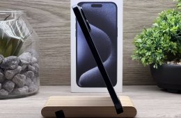 Hibátlan iPhone 15 Pro Max Blue Titanium 256GB 2 ÉV Garanciával Számlával Aksi 97%