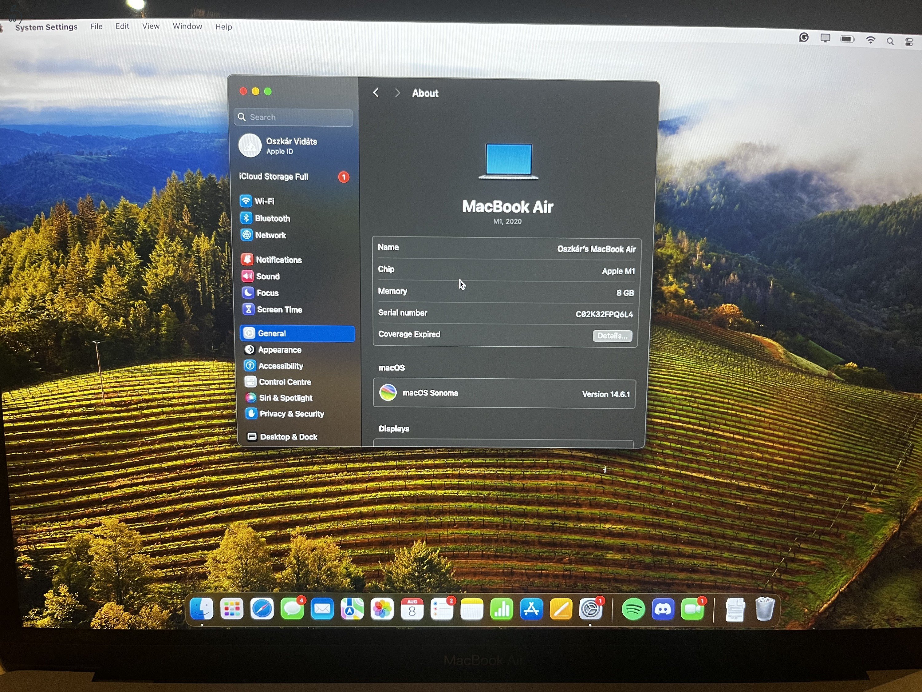 MacBook Air M1 2020 Eladó