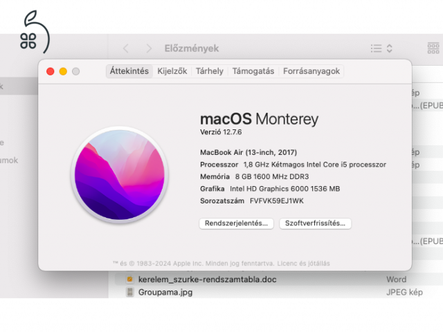 MacBook Air 13 2017 eladó, megkímélt állapotban