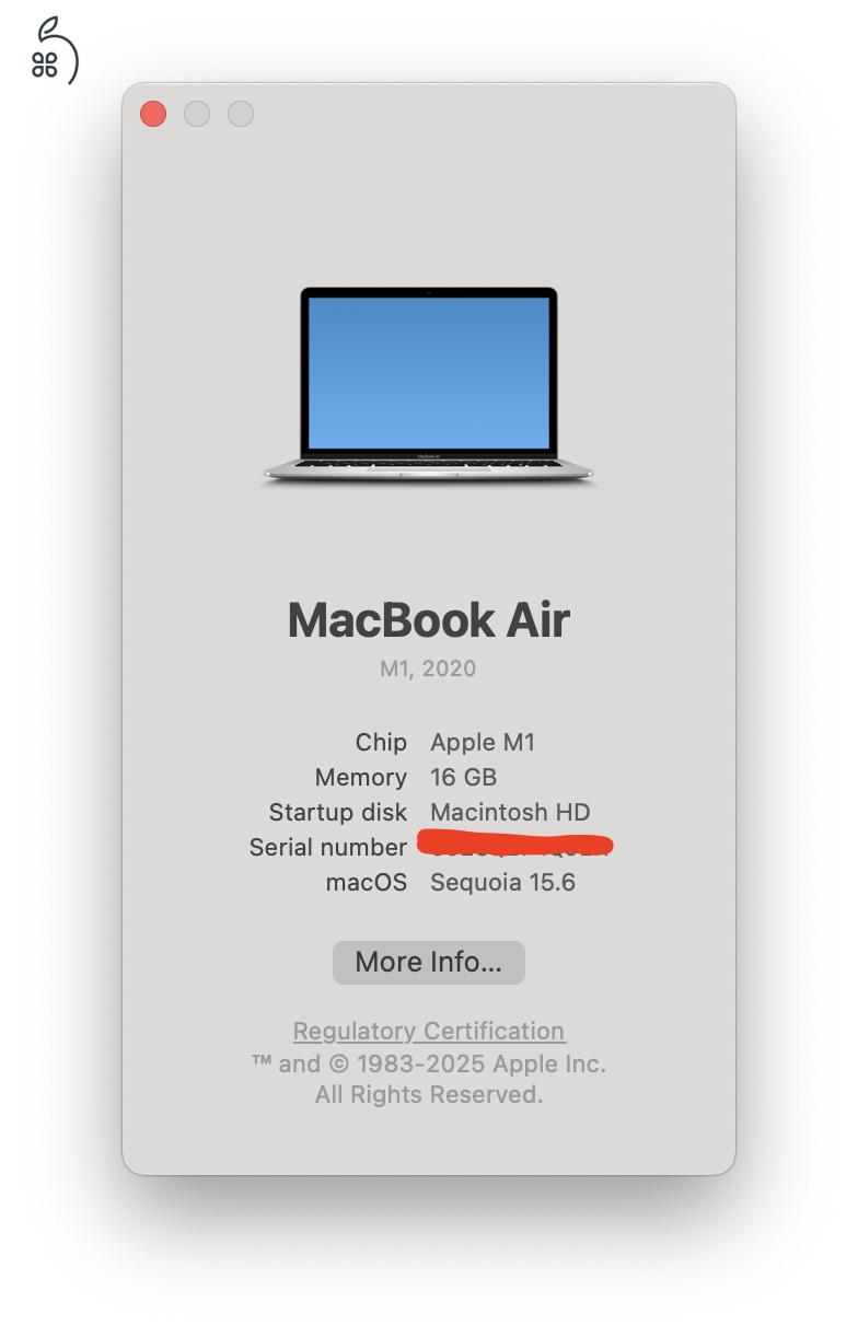 Szürke M1 Macbook Air 2020 16/512