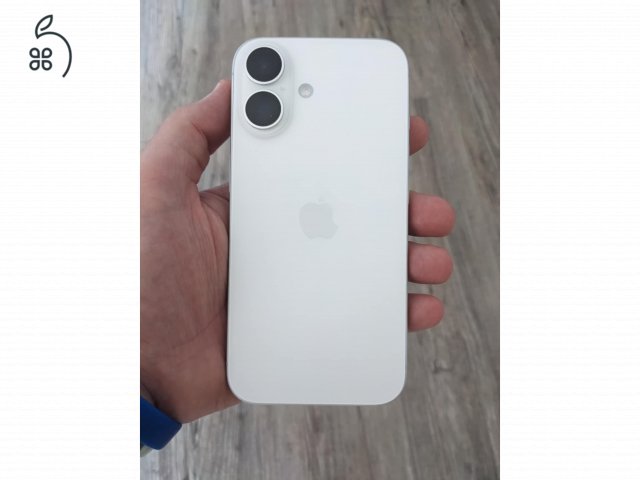 Hibátlan állapotú Iphone 16 eladó, fehér, 128 gb, akku 100%