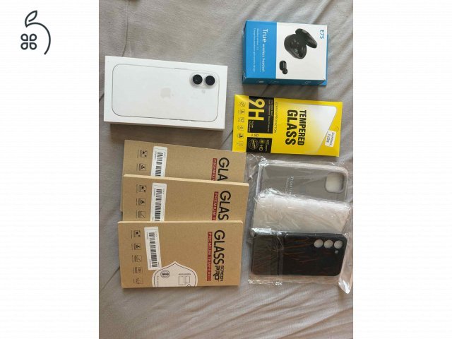 Hibátlan állapotú Iphone 16 eladó, fehér, 128 gb, akku 100%