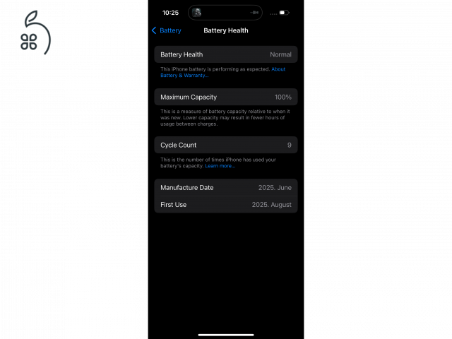 Iphone 16PRO - 128GB - 9akku ciklus
