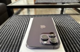 iPhone 14 Pro 128 GB (mélylila) - Garanciával és Pitaka tokkal