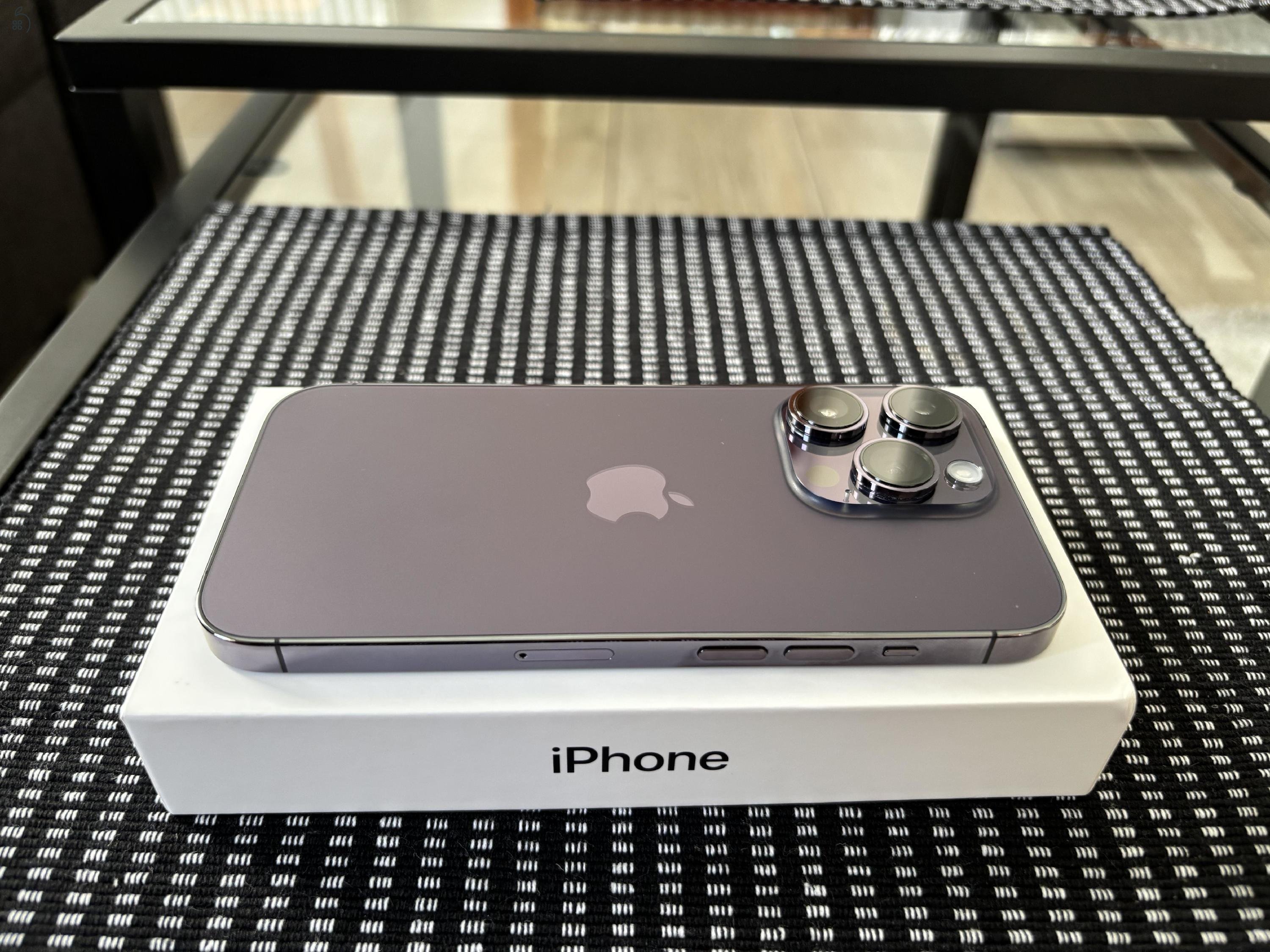 iPhone 14 Pro 128 GB (mélylila) - Garanciával és Pitaka tokkal