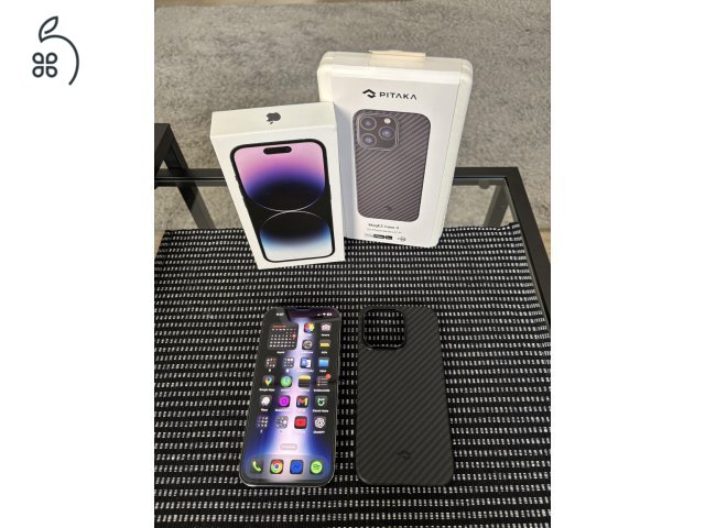 iPhone 14 Pro 128 GB (mélylila) - Garanciával és Pitaka tokkal