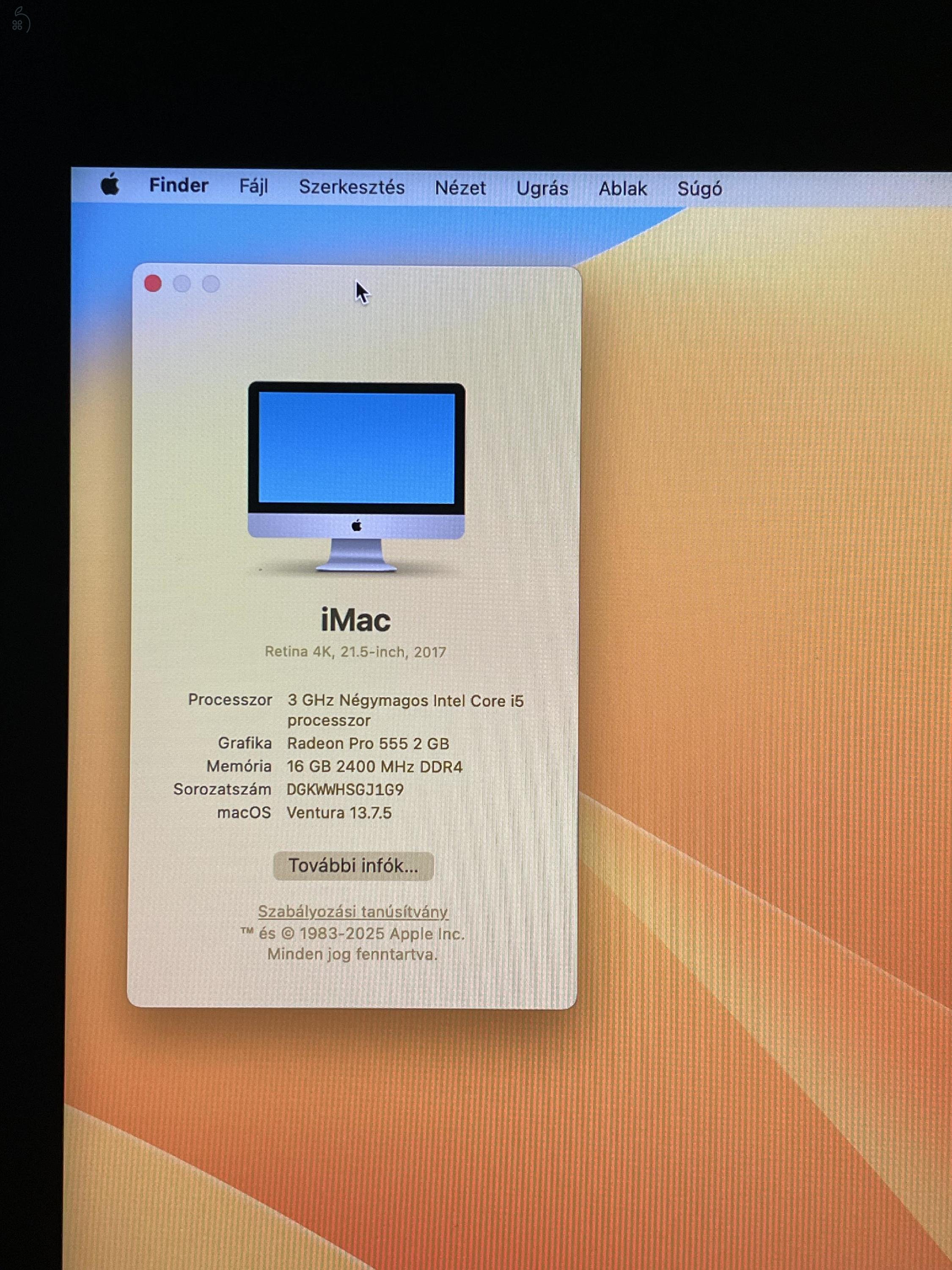 iMac 21,5' asztali számítógép