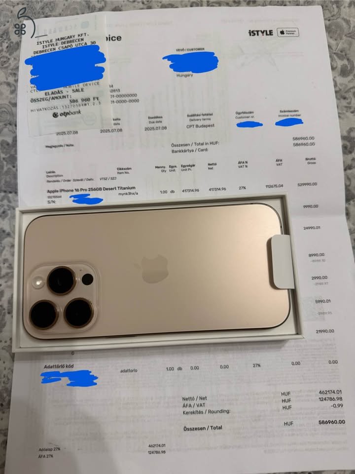 Apple Iphone 16 Pro, 256Gb, Desert Titanium, 3 év gyári garancia! ISTYLE vásárlás!