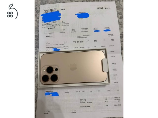 Apple Iphone 16 Pro, 256Gb, Desert Titanium, 3 év gyári garancia! ISTYLE vásárlás!