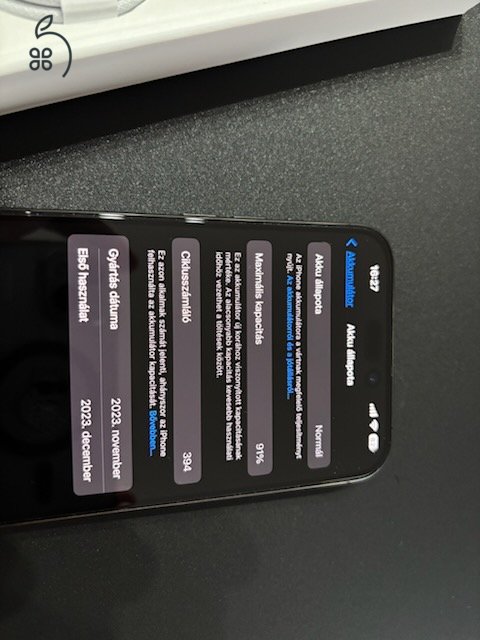 iPhone 15 Pro Max 256GB éjfekete, hibátlan állapotú, garanciális