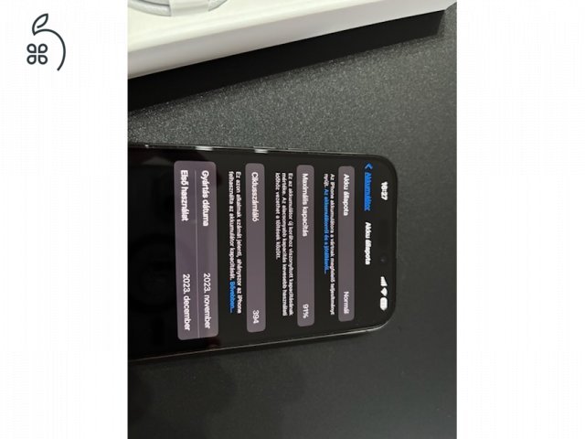 iPhone 15 Pro Max 256GB éjfekete, hibátlan állapotú, garanciális