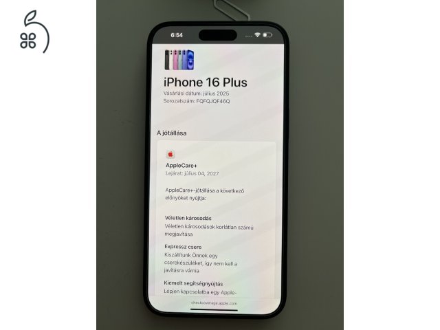 iPhone 16 Plus 256GB Apple Care + 2027.07.04.-ig!