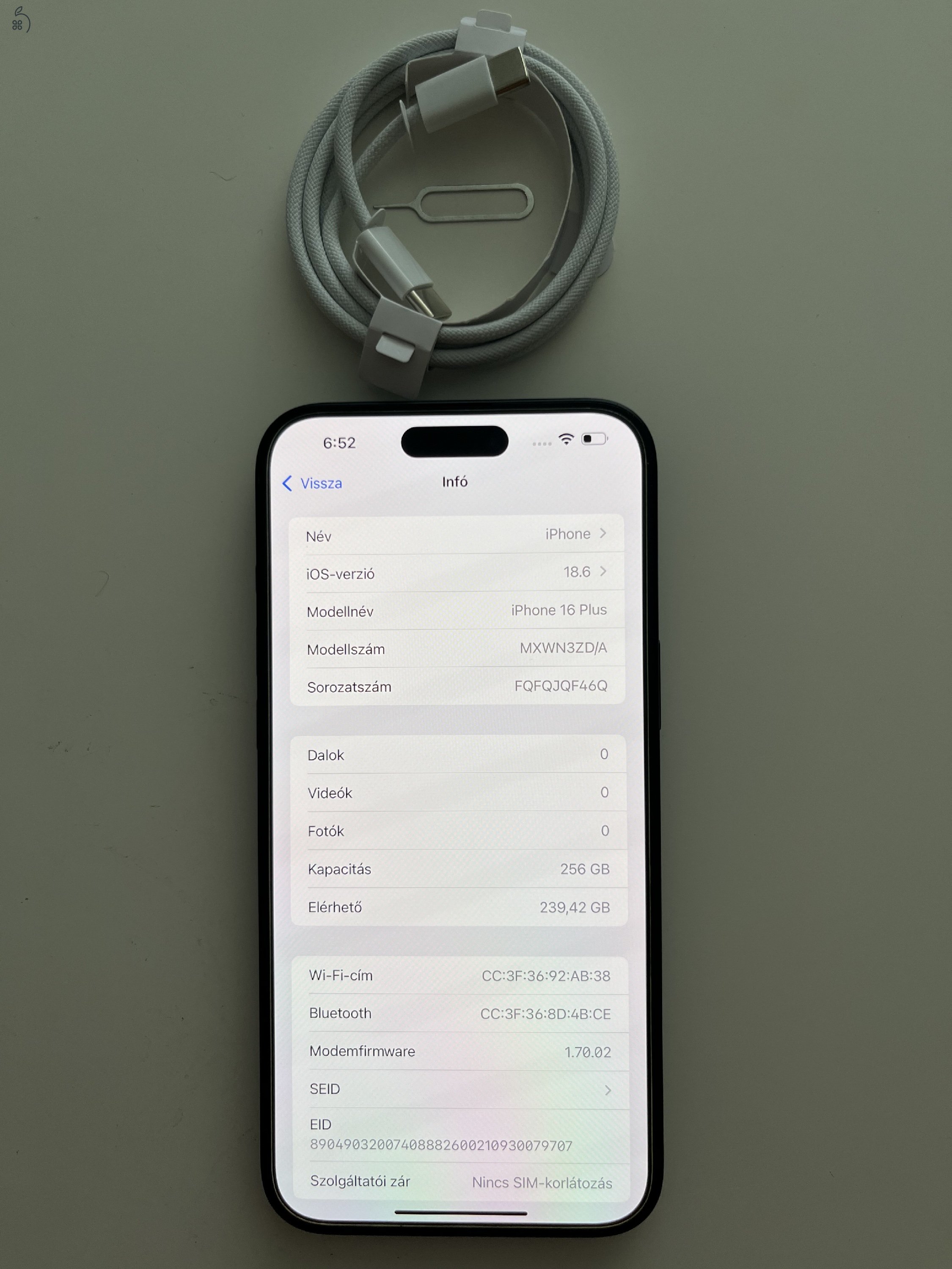 iPhone 16 Plus 256GB Apple Care + 2027.07.04.-ig!