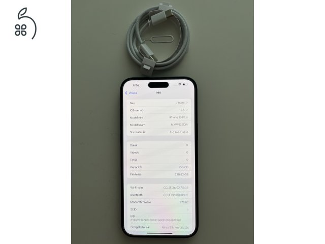 iPhone 16 Plus 256GB Apple Care + 2027.07.04.-ig!