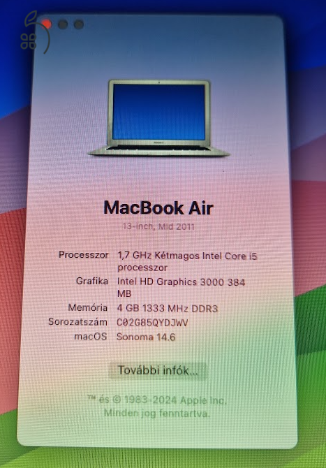 MacBook Air 13 inch Mid 2011 1,7 GHz i5