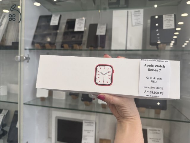 Apple Watch Series 7 41 mm red 86% akku garanciával (26/26) iSzerelés.hu