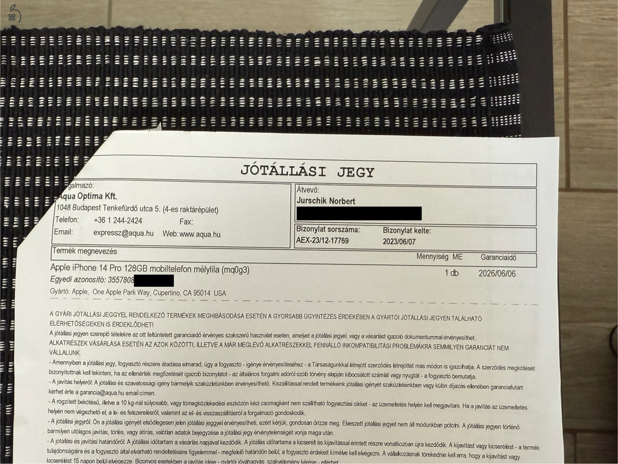 iPhone 14 Pro 128 GB - Garanciával és Apple Earpods fülhallgatóval