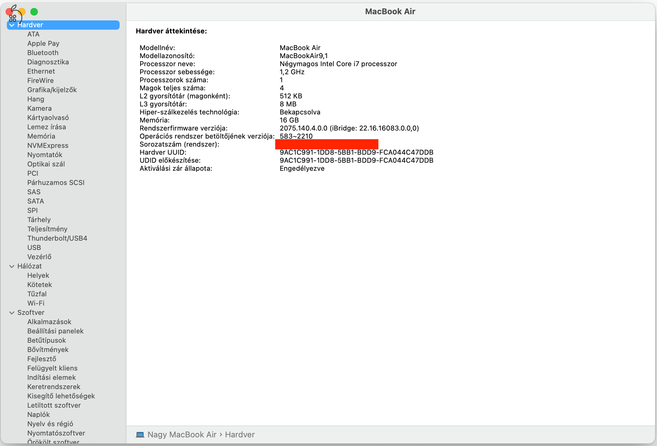 MacBook Air 2020 CTO Intel i7 16Gb RAM