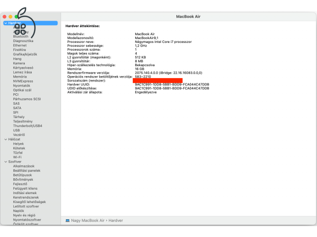 MacBook Air 2020 CTO Intel i7 16Gb RAM
