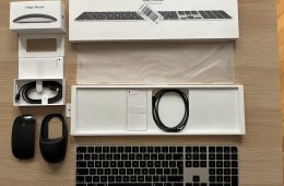 Apple Magic Keyboard Touch ID (fekete, számbillentyűzettel) + Magic Mouse 2 + ergonómikus egér ház