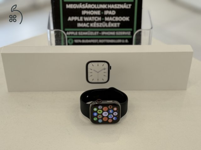Apple Watch 7 45mm Cellular Rozsdamentes Acél/1-3 hónap gar./Akku 86%/p4415