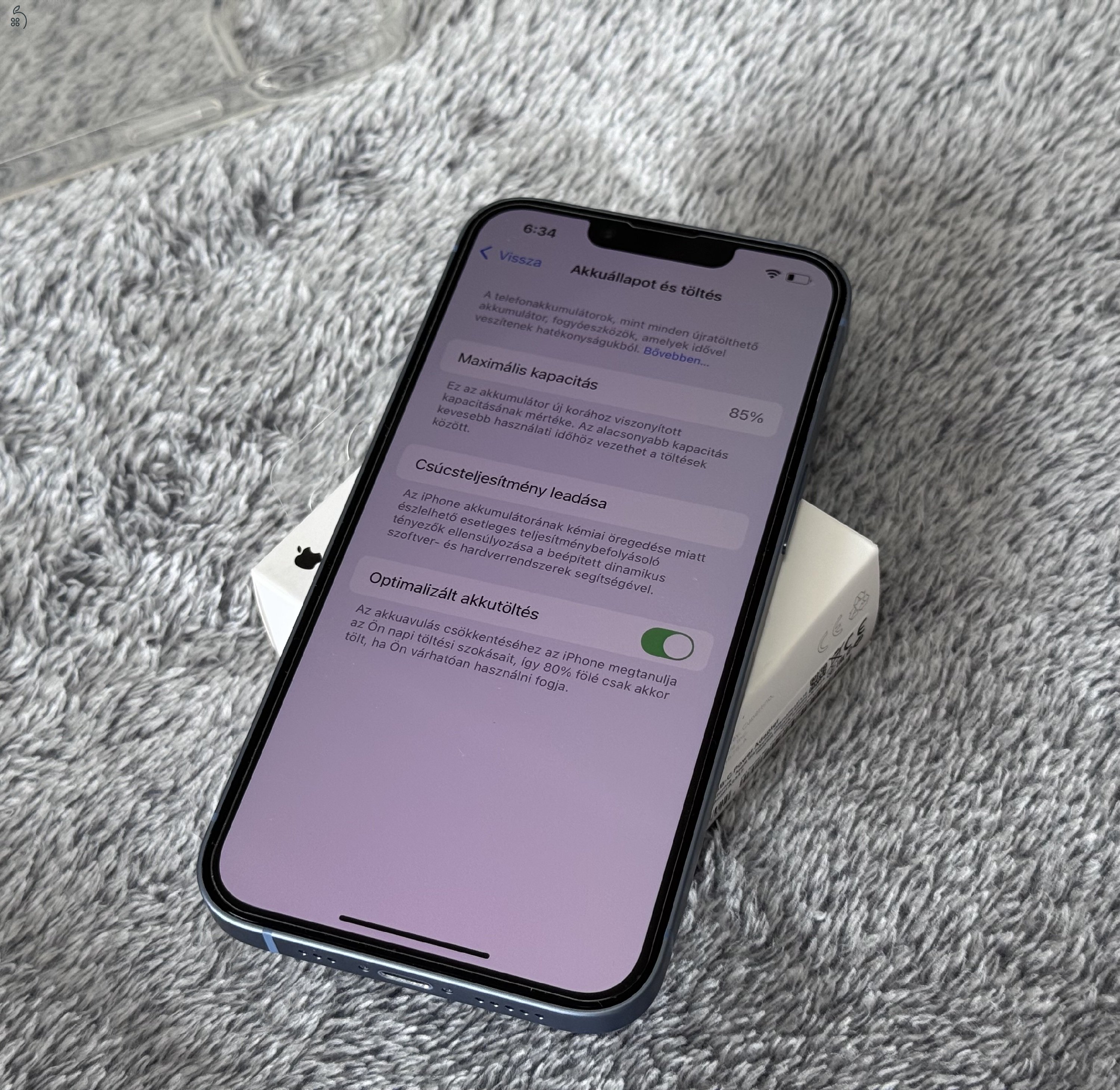 iPhone 14 128GB - AKKU 85% - kártyafüggetlen, karcmentes állapotban